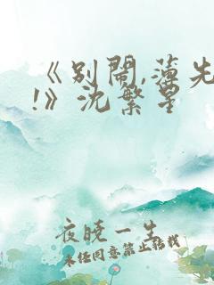 《别闹,薄先生!》沈繁星