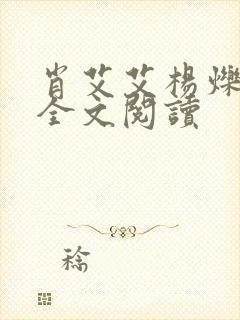 肖艾艾杨烁小说全文阅读