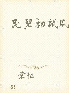 民儿初试风雨录