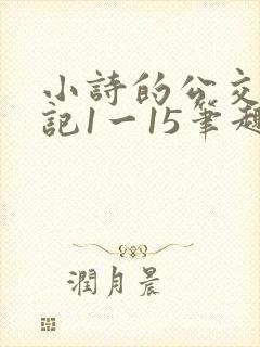小诗的公交车日记1一15笔趣阁