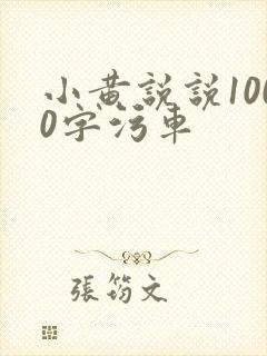 小黄说说1000字污车
