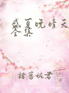 盛夏晚晴天小说全集