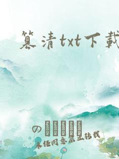 篡清txt下载