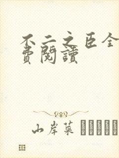 不二之臣全文免费阅读