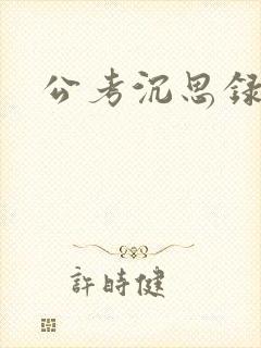公考沉思录