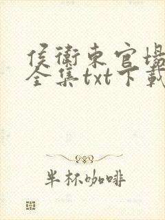 侯卫东官场笔记全集txt下载