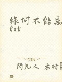 缘何不能忘记你txt