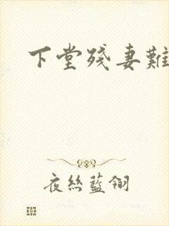 下堂残妻难再娶