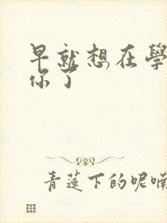 早就想在学校要你了