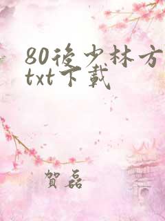 80后少林方丈txt下载