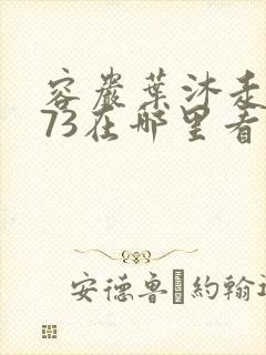 容岩叶沐走着做73在哪里看