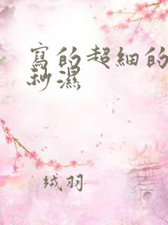 写的超细的开车秒湿