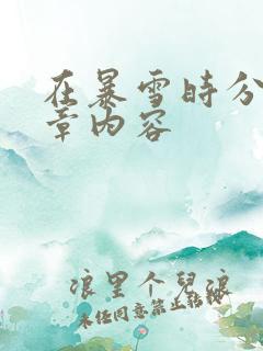 在暴雪时分54章内容