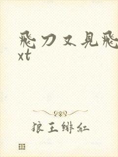 飞刀又见飞刀txt