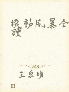 机动风暴全文阅读