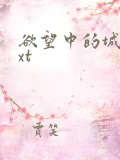 欲望中的城市txt