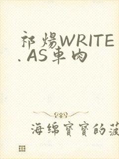 祁炀WRITE. AS车肉