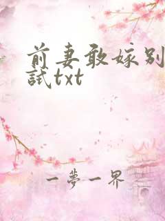 前妻敢嫁别人试试txt