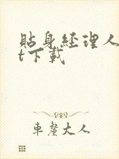 贴身经理人txt下载