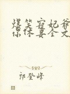 爆笑宠妃爷我等你休妻全文免费阅读