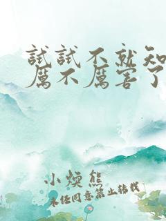 试试不就知道我厉不厉害了