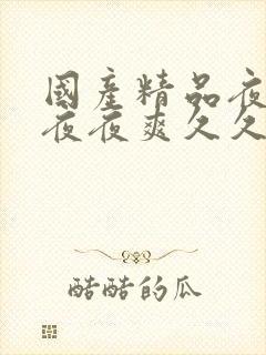 国产精品夜夜春夜夜爽久久小说