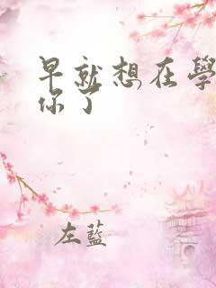 早就想在学校要你了