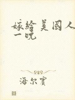 嫁给美国人的第一晚