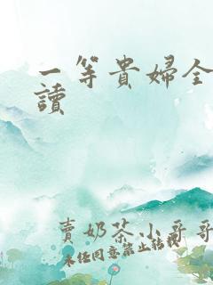 一等贵妇全文阅读