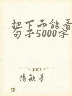 把下面能看湿的句子5000字