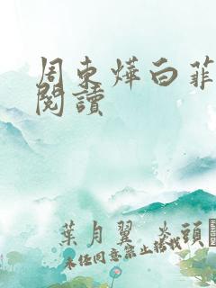 周东烨白菲免费阅读