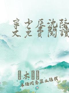 宁少辰沈陪一全文免费阅读无弹窗