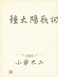 种太阳歌词