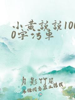小黄说说1000字污车