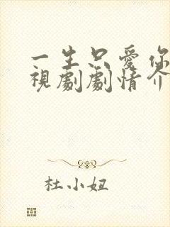 一生只爱你 电视剧剧情介绍