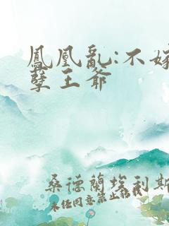 凤凰乱:不嫁妖孽王爷