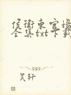 侯卫东官场笔记全集txt下载