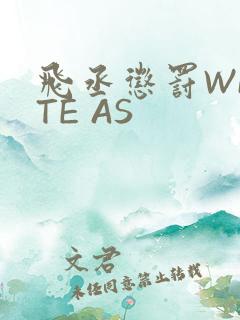 飞丞惩罚WRITE AS