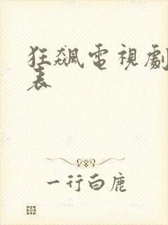 狂飙电视剧演员表
