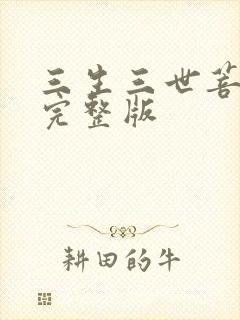 三生三世菩提劫完整版