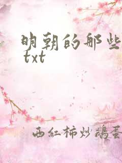 明朝的那些事儿 txt