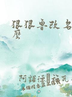 狠狠鲁改名是什么