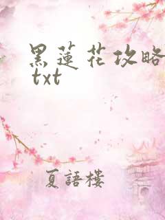 黑莲花攻略手册 txt