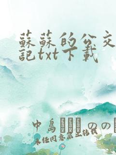 苏苏的公交车日记txt下载