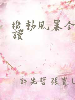 机动风暴全文阅读