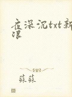 夜深沉txt新浪