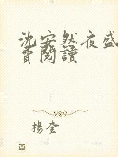 沈安然夜盛霆免费阅读