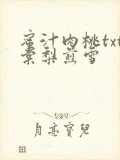 蜜汁肉桃txt棠梨煎雪