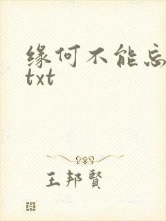 缘何不能忘记你txt
