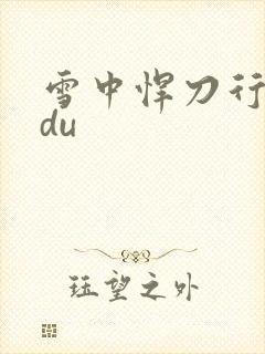 雪中悍刀行sodu